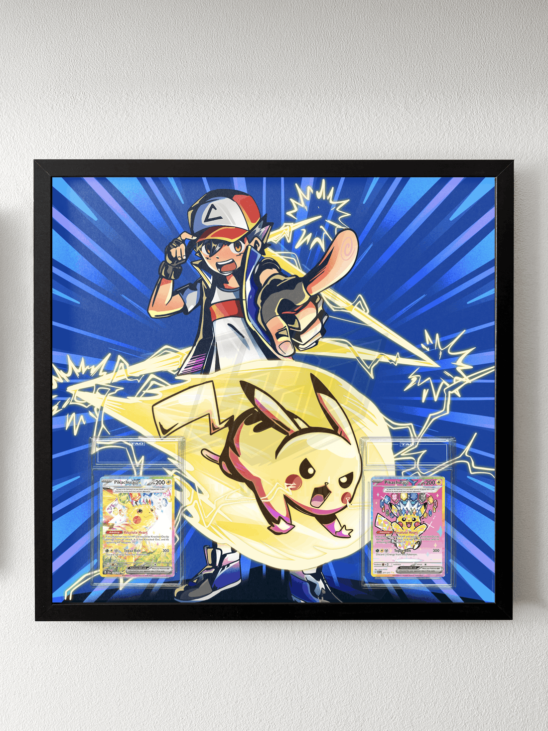 Ash & Pikachu Volt Tackle Fan Art Display