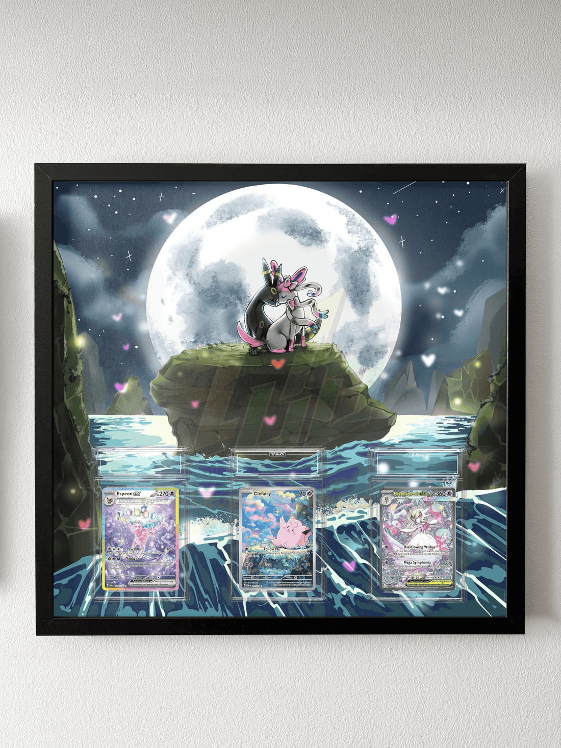Umbreon & Sylveon Waterfall Love Fan Art Display