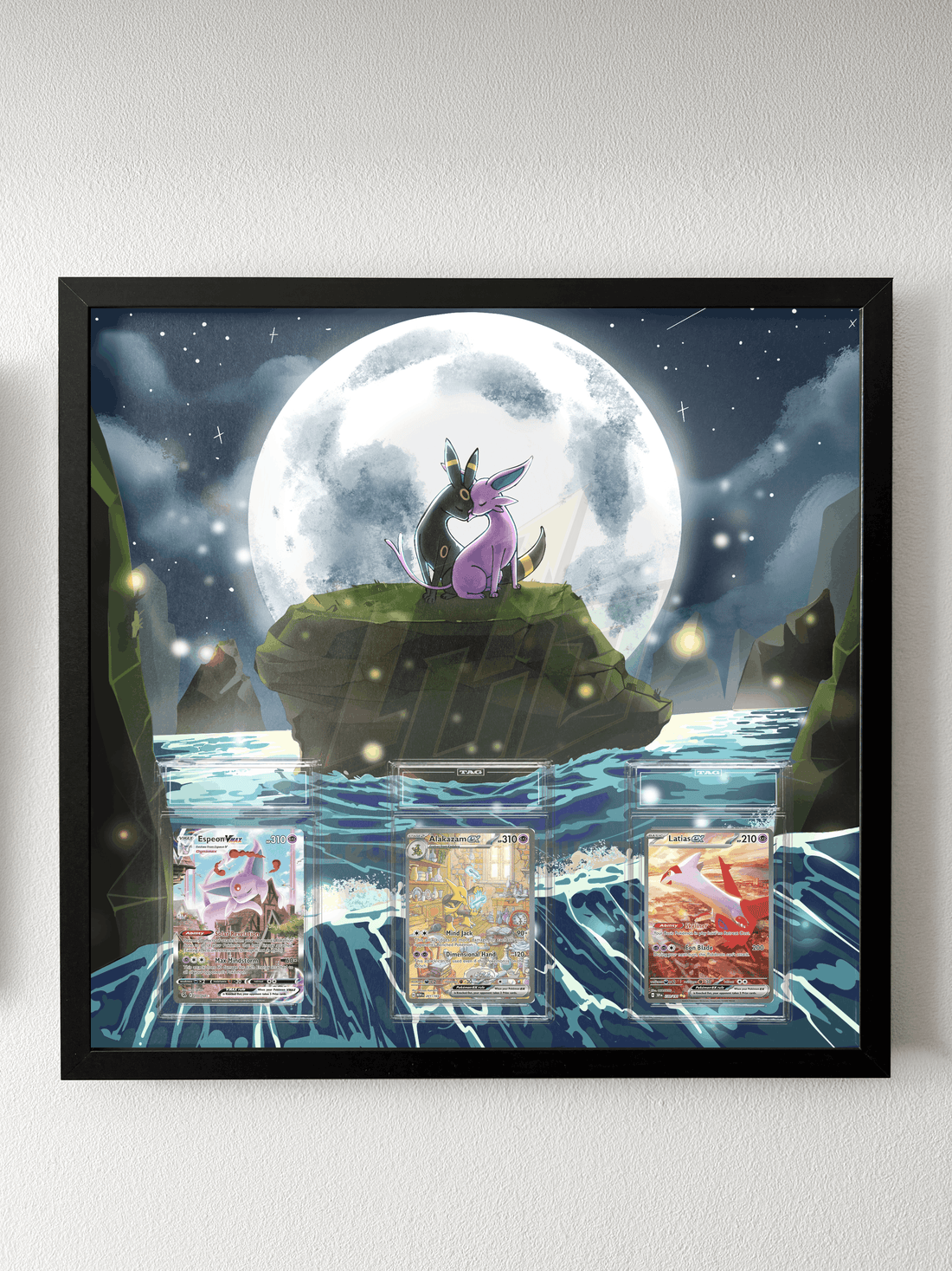 Umbreon & Espeon Waterfall Love Fan Art Display
