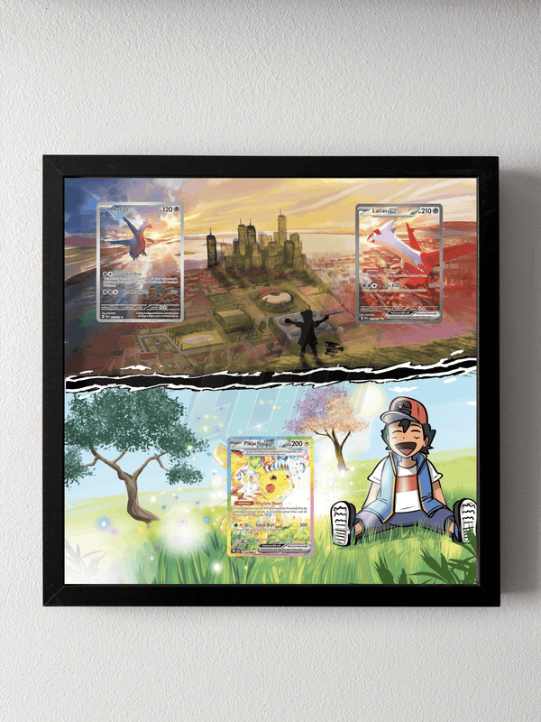 Surging Sparks Pikachu Latias Latios Extended Art Display